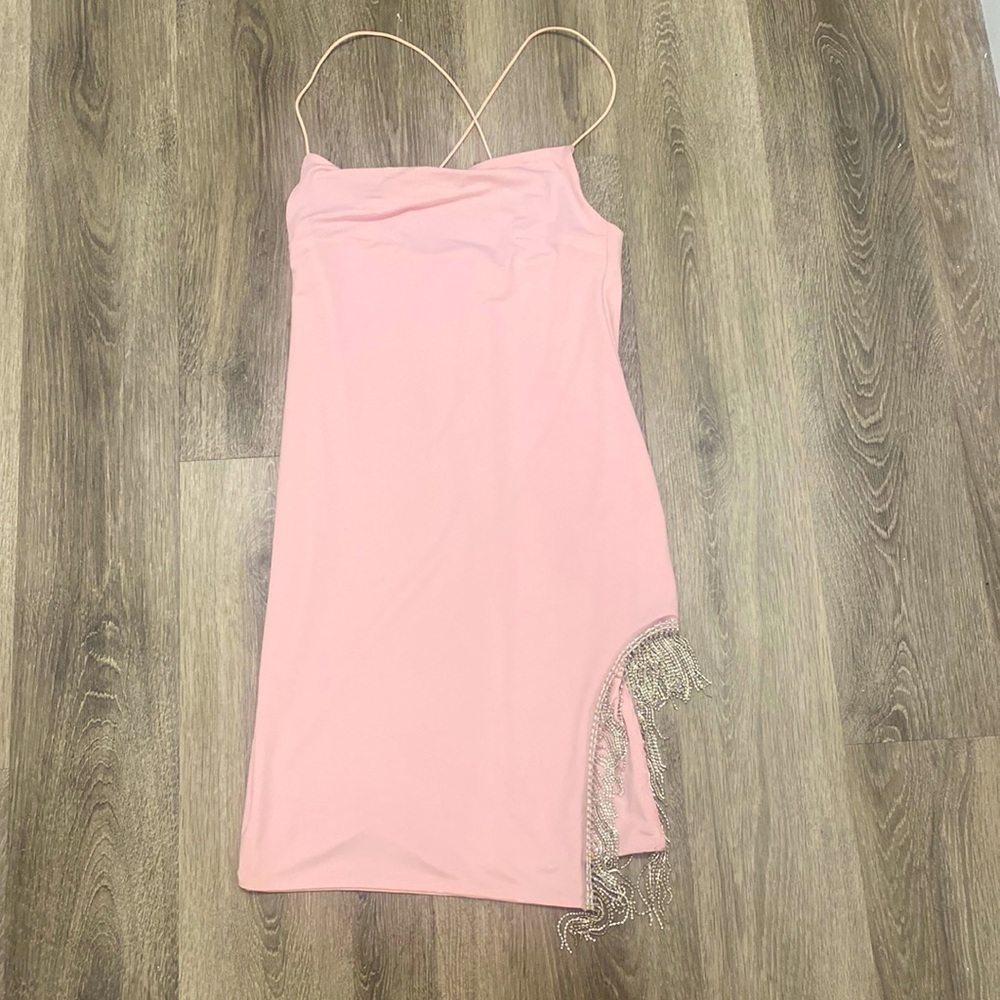 Joyfunear Rhinestone Fringe Party Dress 💞